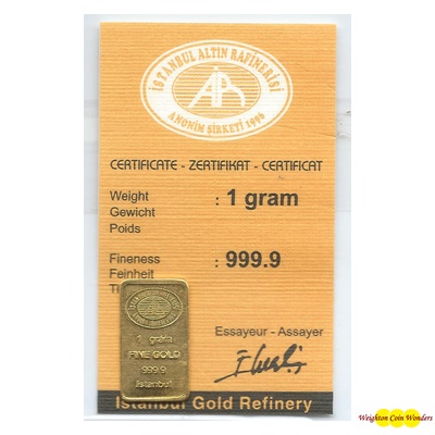 1g Gold Bar - Istanbul Refinery